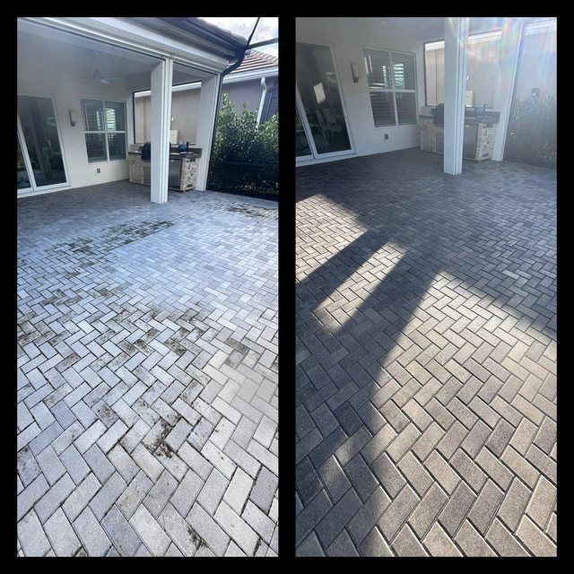 Lanai pavers cleaned, sanded and sealed in Bonita Springs, FL