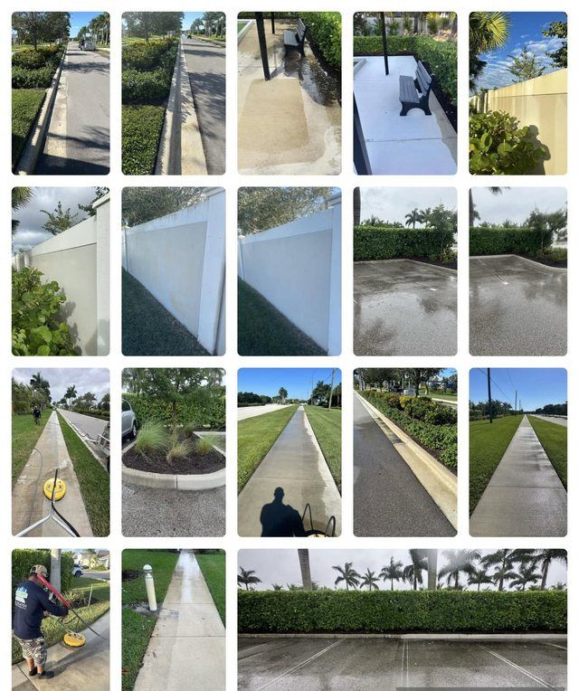 Walls, sidewalks and curbs pressure cleaned across a Bonita Springs community