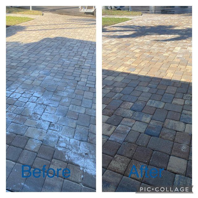 Construction mortar removed from a driveway in Cape Coral, FL