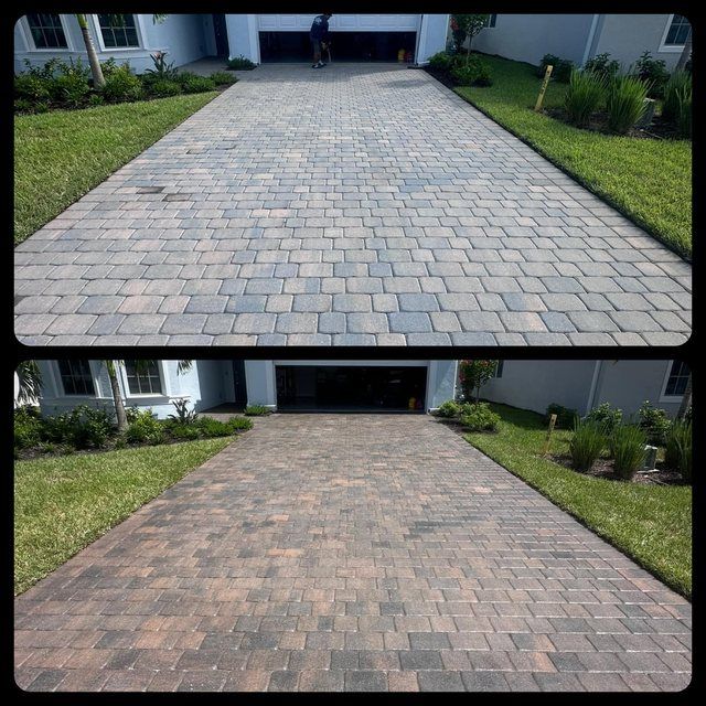 Pavers cleaned, sanded and sealed in Fort Myers, FL