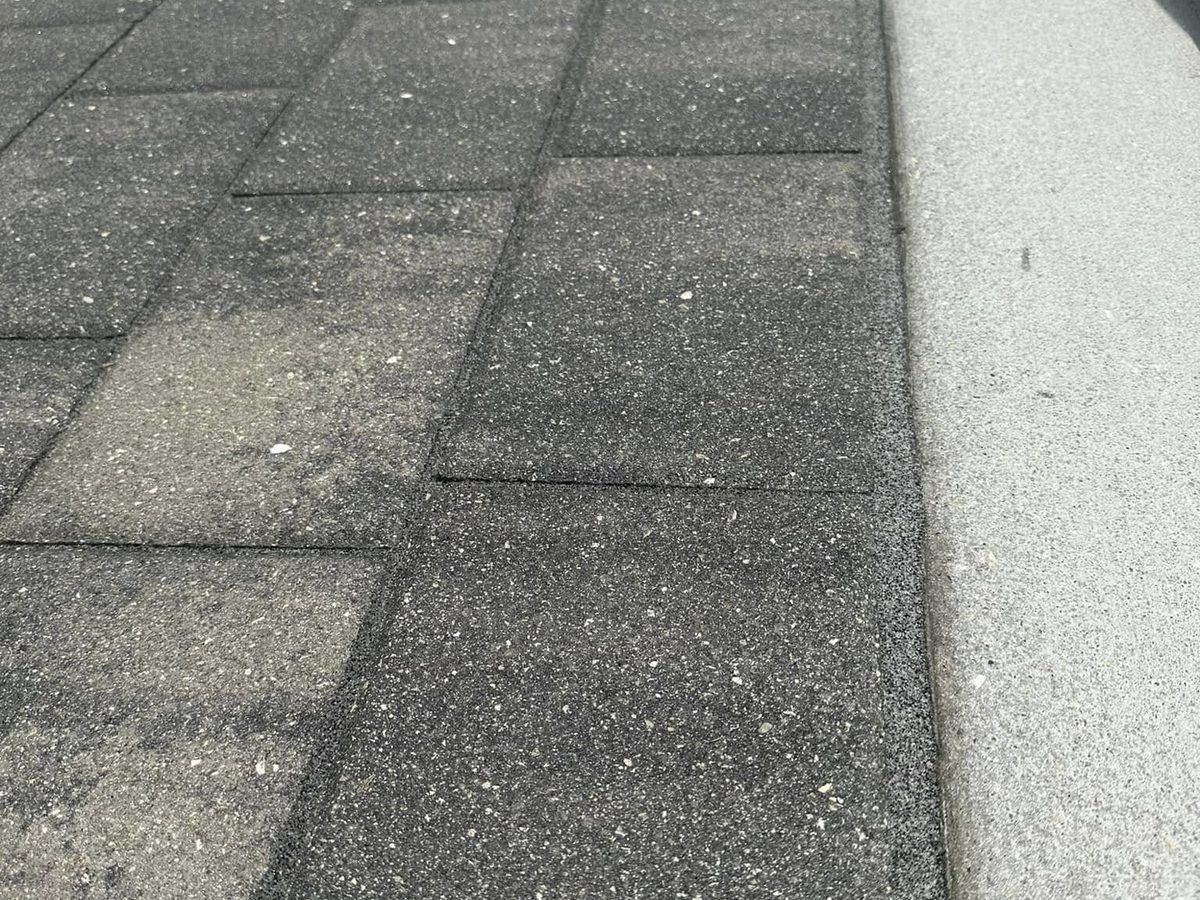 Half-sealed paver walkway showing the color difference between sealed and unsealed pavers in Bonita Springs, FL — Gulf Coast Sealing & Pressure Cleaning
